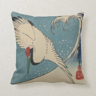 Vintage Japanese Woodblock Print Image Pillow