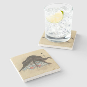 Vintage Japanese Yokai Otoroshi Stone Coaster