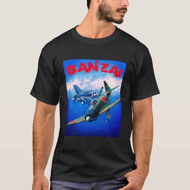 Vintage Japanese Zero Dogfight BANZAI T-shirt (Front)
