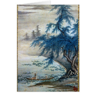 Vintage Japanese Zhou Maoshu Appreciating Lotuses