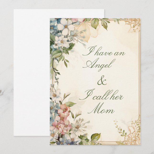 Vintage jasmine flower mother’s day  holiday card (Front/Back)