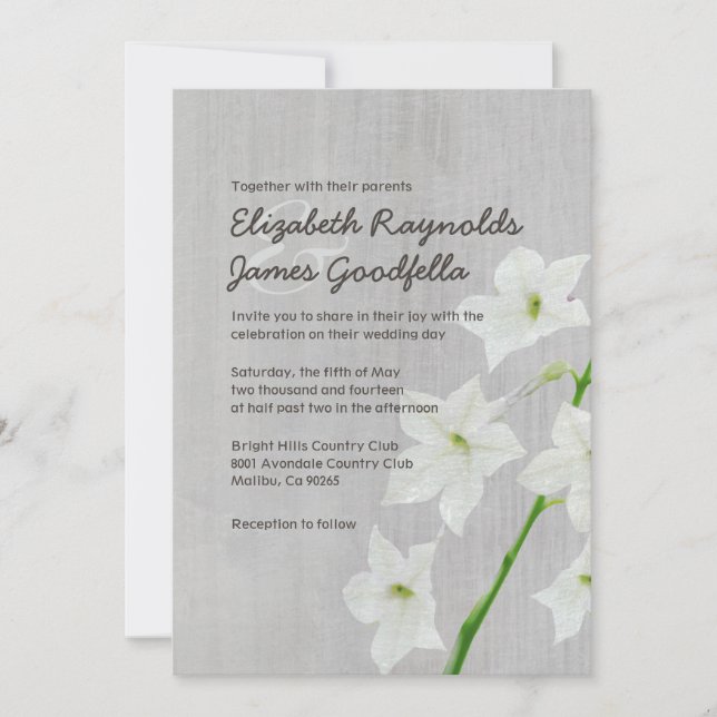 Vintage Jasmine Wedding Invitations (Front)