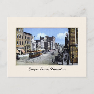 Vintage Jasper Street, Edmonton, Alberta, Canada Postcard