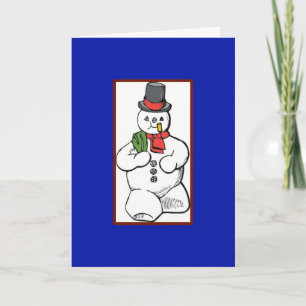 Vintage Jaunty Snowman - A Christmas Card