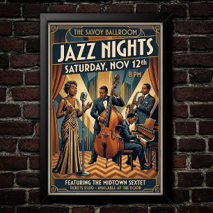Vintage Jazz 1930s Art Poster