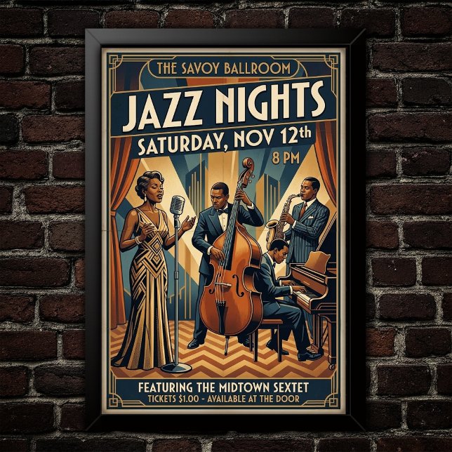 Vintage Jazz 1930s Art Poster (Creator Uploaded)