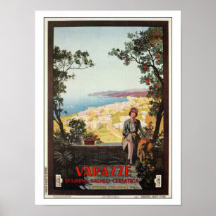 Vintage Jazz Age Varazze Italian travel poster