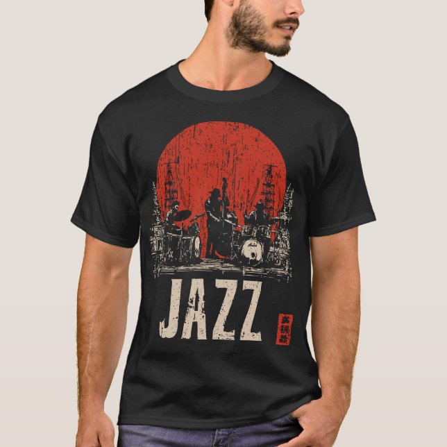 Vintage Jazz Band Musical Heritage Design T-Shirt (Front)