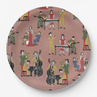 Vintage Jazz Band Paper Plate
