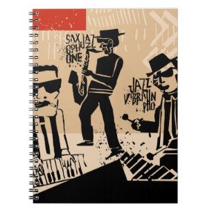 Vintage Jazz Band Poster: Cool Design Notebook