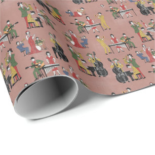 Vintage Jazz Band Wrapping Paper