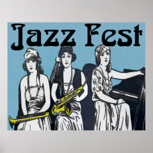 Vintage Jazz Fest Women Poster