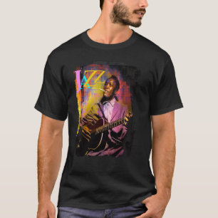 Vintage Jazz Musician Guitarist Playing Smooth Jaz T-Shirt