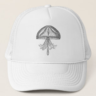Vintage Jellyfish Antique Jellyfishes Template Trucker Hat