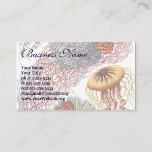 Vintage Jellyfish by Ernst Haeckel, Discomedusae Business Card
