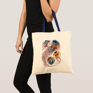 Vintage Jellyfish by Ernst Haeckel, Discomedusae Tote Bag