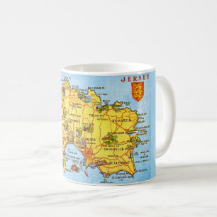 Vintage Jersey Map Coffee Mug