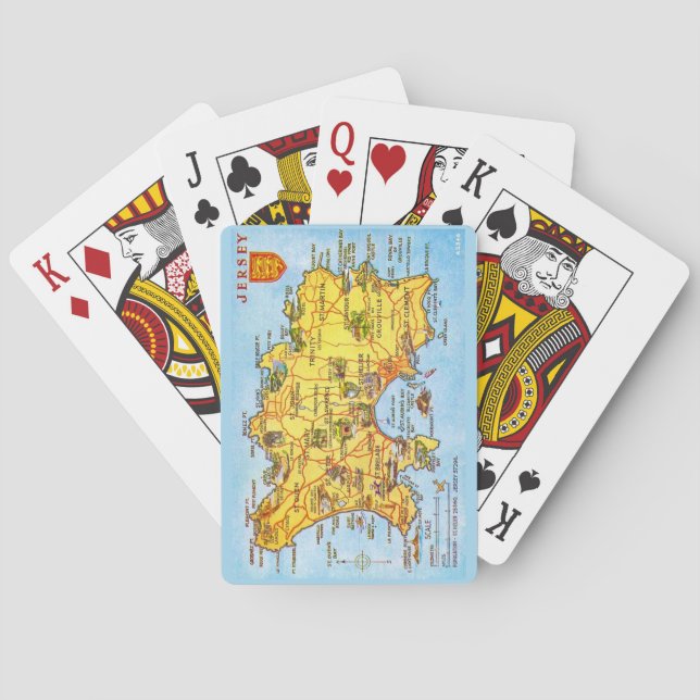 Vintage Jersey Map Playing Cards (Back)