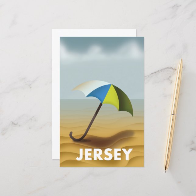 Vintage Jersey travel poster. (Front/Back In Situ)