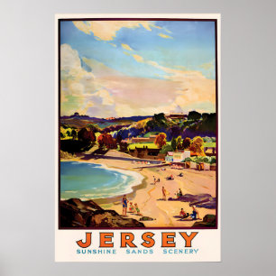 Vintage Jersey Travel Poster Channel Islands