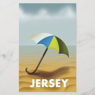 Vintage Jersey travel poster. Flyer