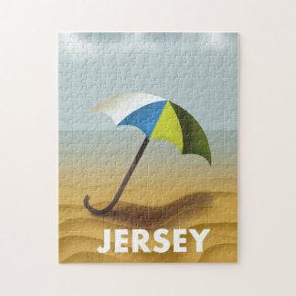Vintage Jersey travel poster. Jigsaw Puzzle