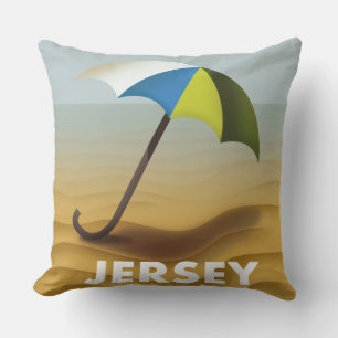 Vintage Jersey travel poster. Jigsaw Puzzle Cushion