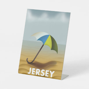 Vintage Jersey travel poster. Pedestal Sign