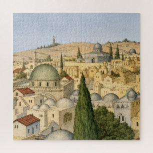 Vintage Jerusalem Panorama Jigsaw Puzzle