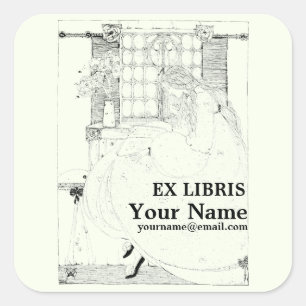 Vintage Jessie Marion King Ex Libris Template Square Sticker