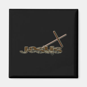 Vintage Jesus Christ Carrying The Cross Design Magnet