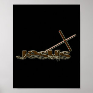 Vintage Jesus Christ Carrying The Cross Design Poster