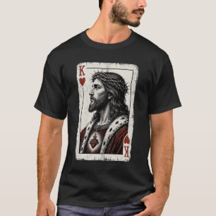 Vintage Jesus Christ King of Hearts Christian Play T-Shirt