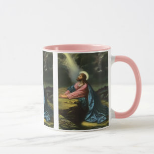 Vintage Jesus Christ Praying, Garden of Gethsemane Mug