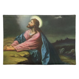 Vintage Jesus Christ Praying, Garden of Gethsemane Placemat