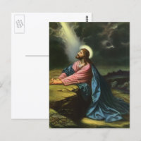 Vintage Jesus Christ Praying, Garden of Gethsemane