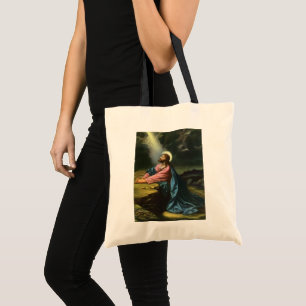Vintage Jesus Christ Praying, Garden of Gethsemane Tote Bag