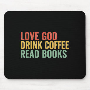 Vintage Jesus Christian Love God Drink Coffee Read Mouse Mat