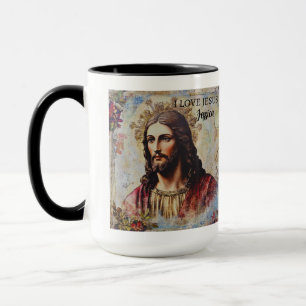 Vintage Jesus Christian Personalised name  Mug