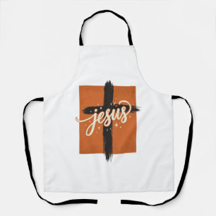 Vintage Jesus Cross Christian Shirt Design_1 Apron