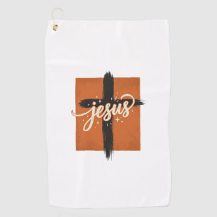 Vintage Jesus Cross Christian Shirt Design_1 Golf Towel