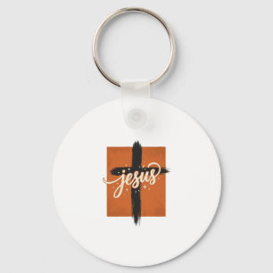 Vintage Jesus Cross Christian Shirt Design_1 Key Ring