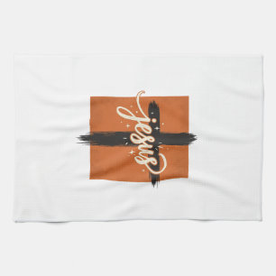 Vintage Jesus Cross Christian Shirt Design_1 Tea Towel