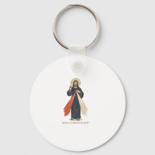 Vintage Jesus I Trust in You Religious Vector Desi Key Ring