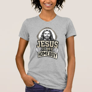 Vintage Jesus Is My Homeboy Engraved Vector Design T-Shirt