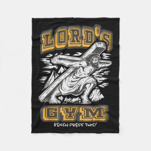 Vintage Jesus Lord's Gym Bench Press This! Motivat Fleece Blanket