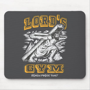 Vintage Jesus Lord's Gym Bench Press This! Motivat Mouse Mat