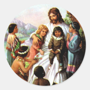 Vintage Jesus Loves All the Children Sticker