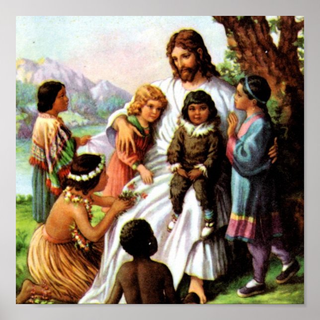 Vintage Jesus Loves Poster 15x15 (Front)