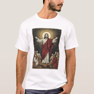 Vintage Jesus Radiant Glory Christian Engraving De T-Shirt